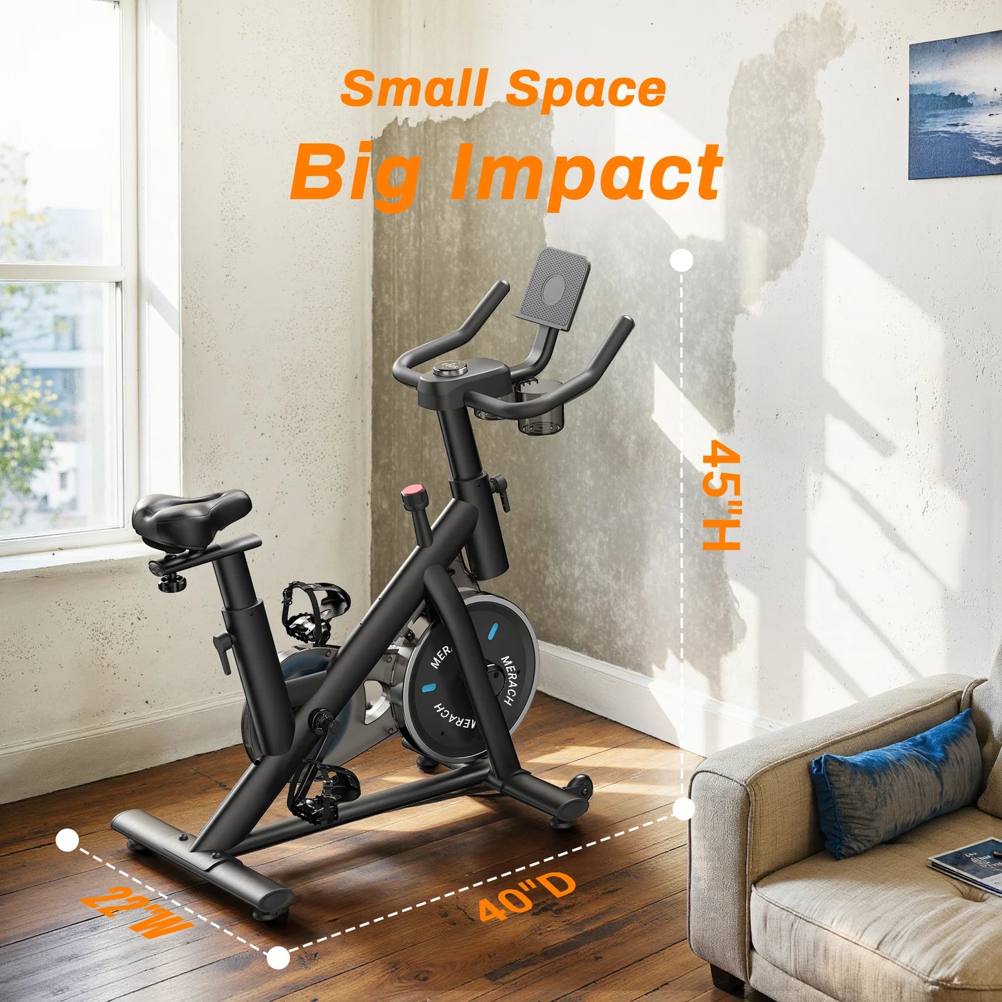 MERACH Indoor Exercise Bike With Low Noise Brake Pad