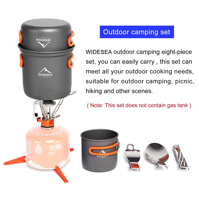 Widesea Camping Cookware Set For Outdoor Use Three Person