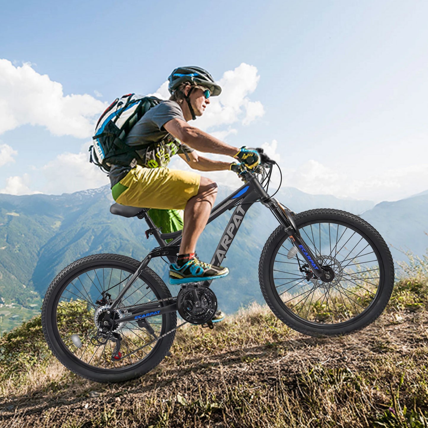 Ecarpat Full Suspension Mountain Bike 21-Speed Disc