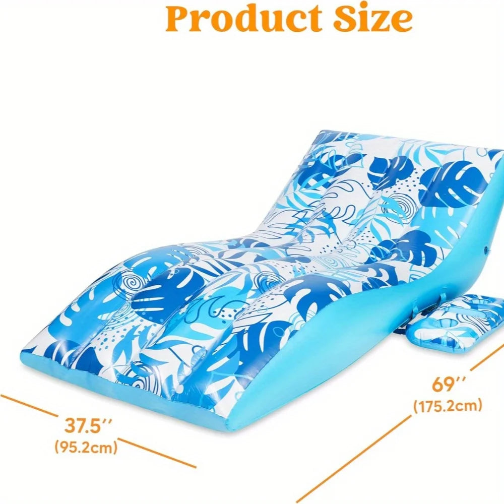 Joyfy Inflatable Pool Lounge Chair With Detachable Cup Holder