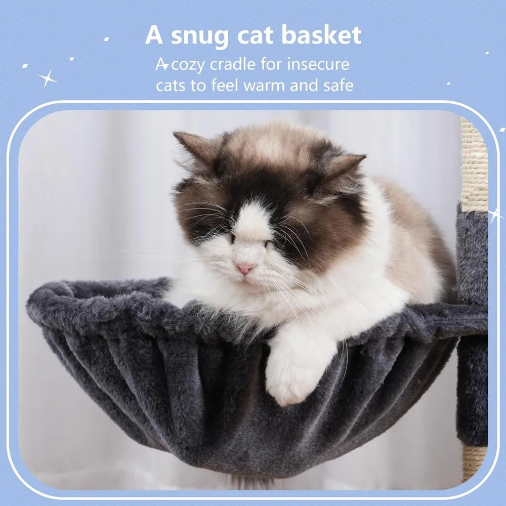 NBVCX Cat Tree Tower With Scratching Posts And Cozy Hammock
