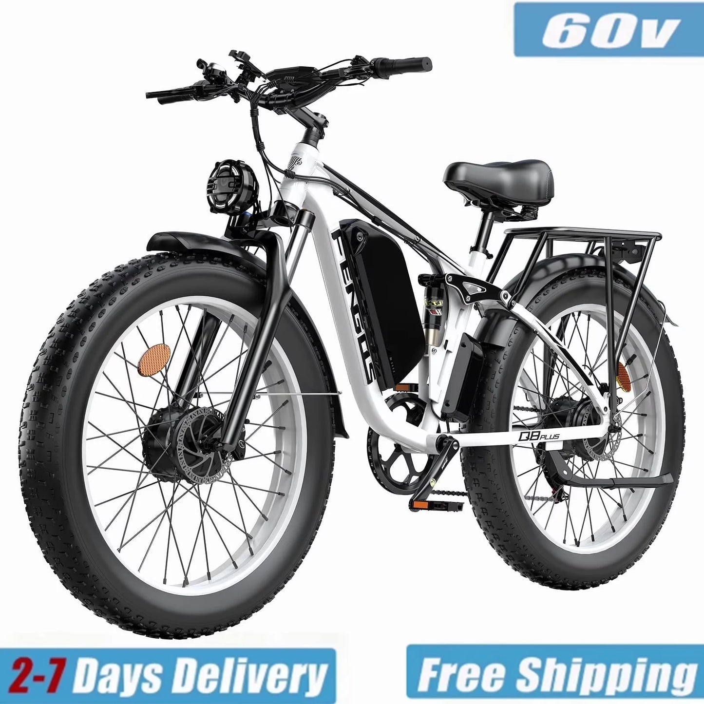 FENGQS Q8PLUS 6000W\5000W dual motor mountain electric vehicle 60V1200WH large battery, 100 kilometer range, hydraulic disc brake with turn signal