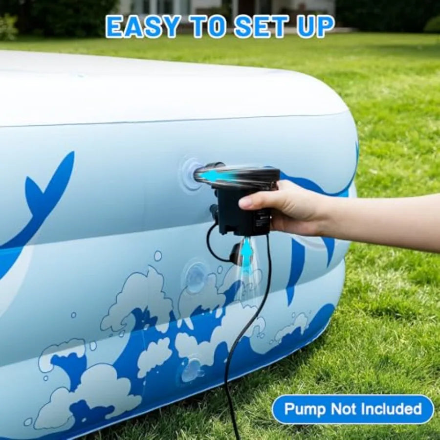 Inflatable Backyard Pool for Kids and Adults With LED Lights