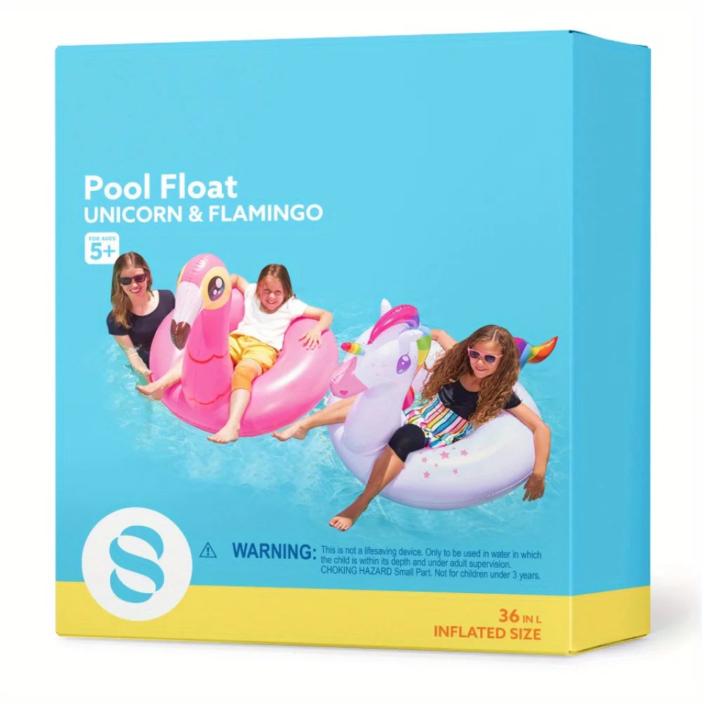 Joyfy 2 Pack Flamingo Unicorn Inflatable Pool Floats For Kids