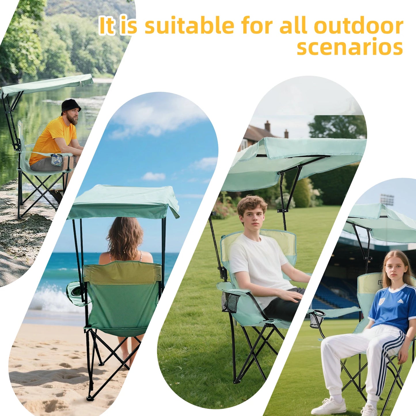 GERC YoungWood Portable Folding Camping Chair Aluminum Alloy