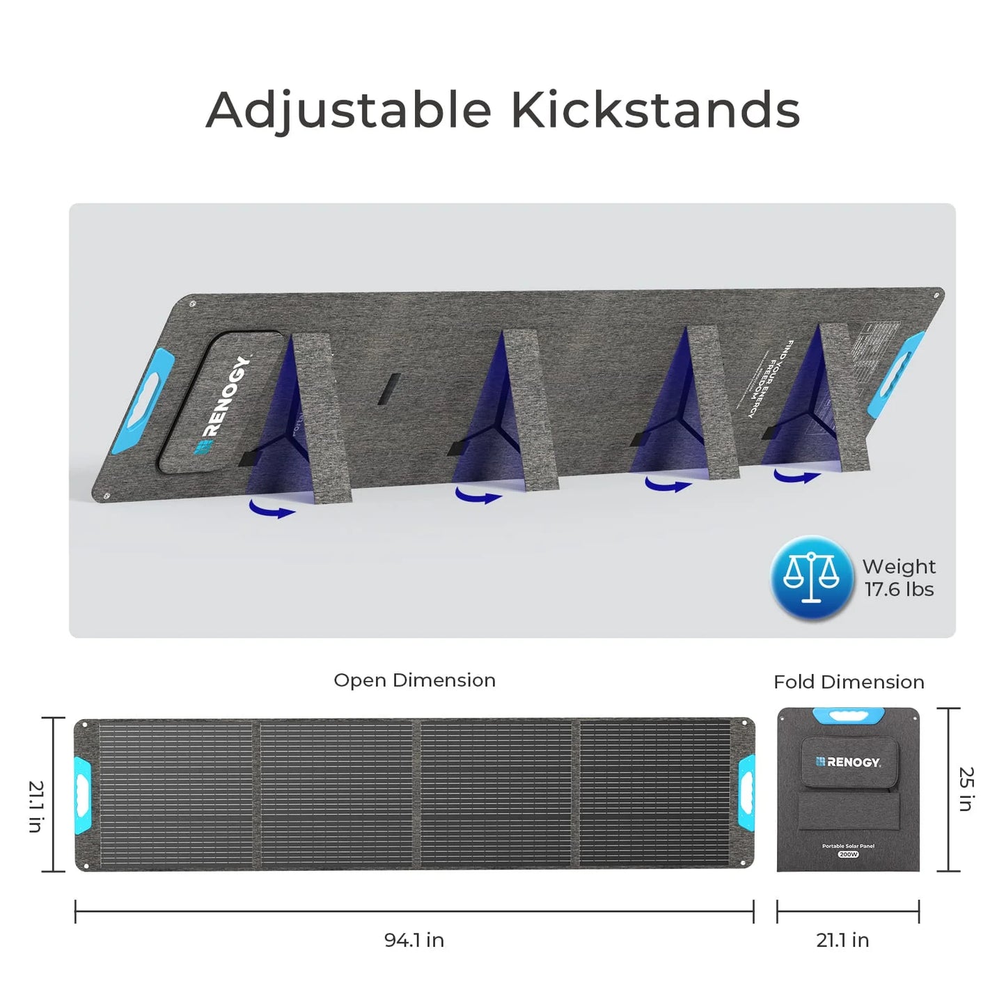 Renogy 200W Portable Solar Panel Foldable IP65 Waterproof Power Station