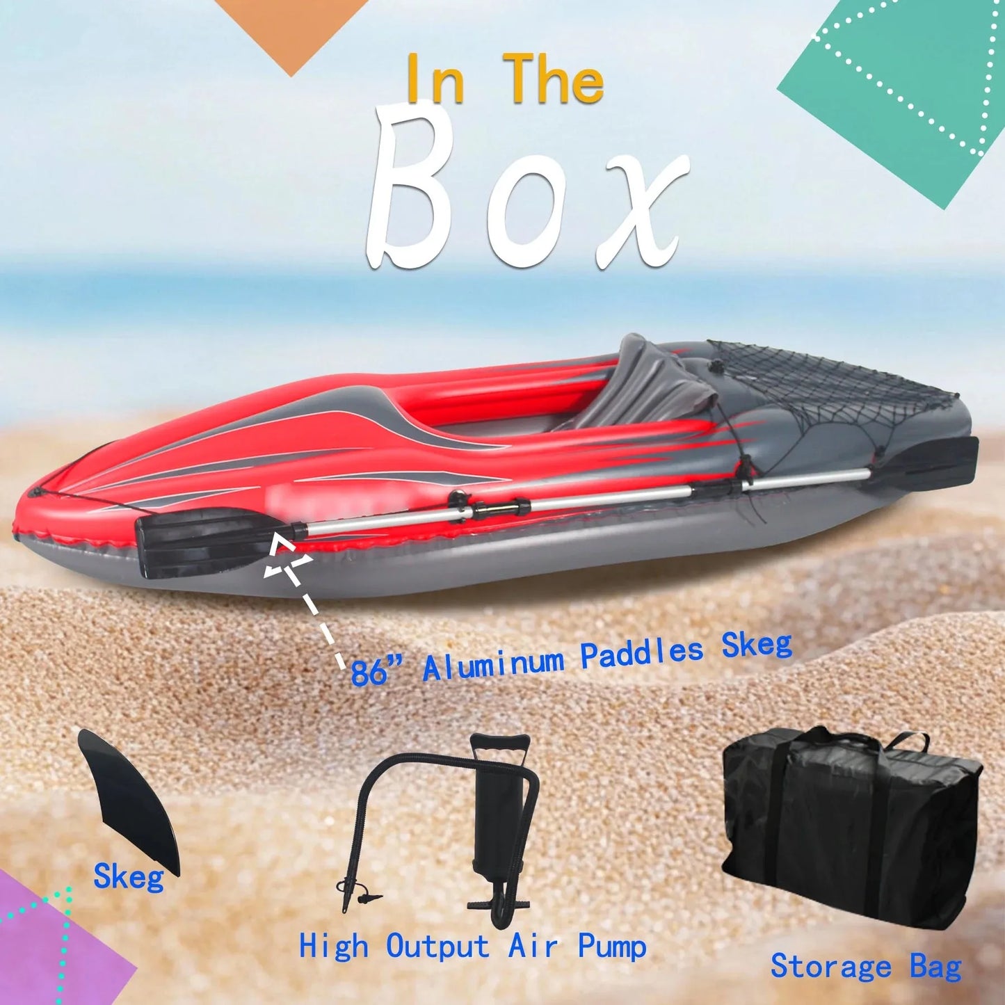 HHSJZWCY Inflatable One-Person Kayak Fishing Boat For Lakes And Rivers