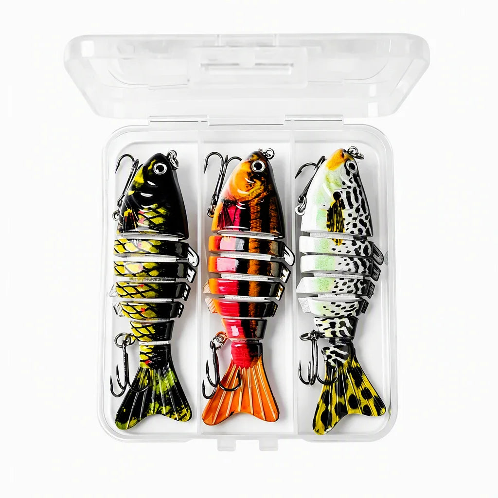 JSFUN Multi Joint Swimbait Hard Fishing Lure With Treble Hooks