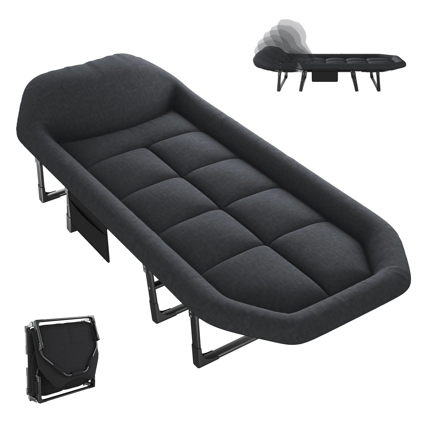 JHK Folding Camping Cot With Mattress Lightweight Carry Bag 450 Lb Capacity