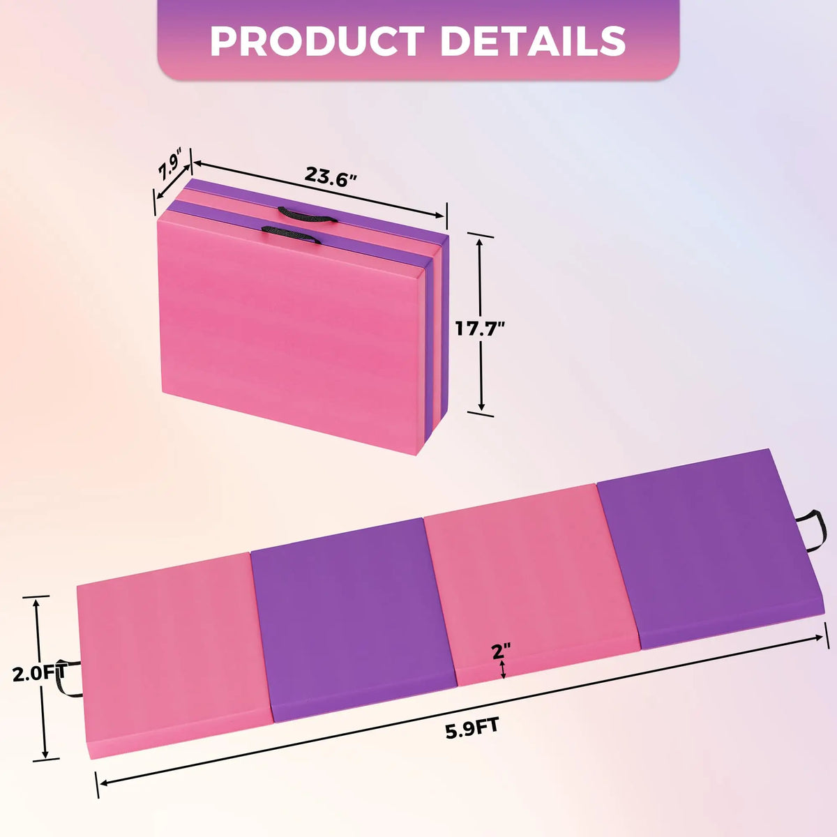HiMISS Folding Gymnastics Mat for Tumbling Yoga and Home Fitness
