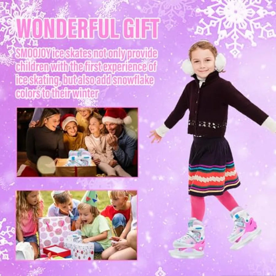 Adjustable Ice Skates For Kids Unisex Comfortable Smooth Blades