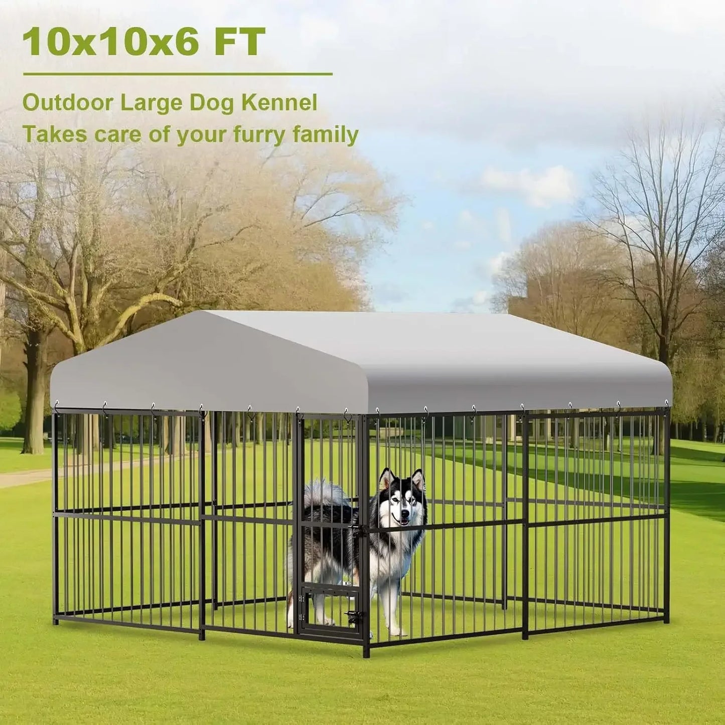 Premium Heavy Duty Outdoor Dog Kennel With Roof And Lock