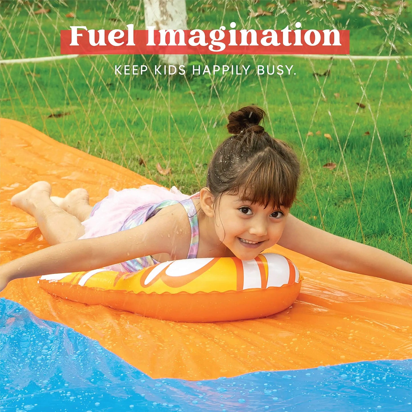 Joyfy Water Slide With Sprinkler And Bodyboards For Outdoor Water Fun