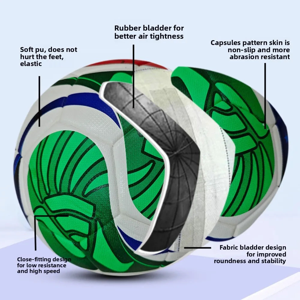 2026 High Quality Soccer Ball Official Size 5 PU Material Seamless Wear Resistant Match Training Football Futbol Voetbal Bola