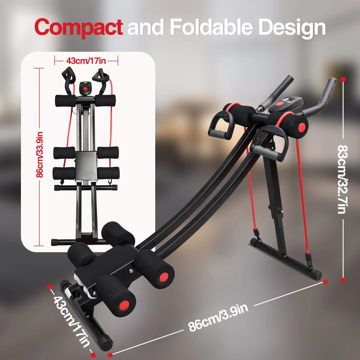 Fitness AB Machine Abdominal Trainer Dual Track Core Workout Equipment