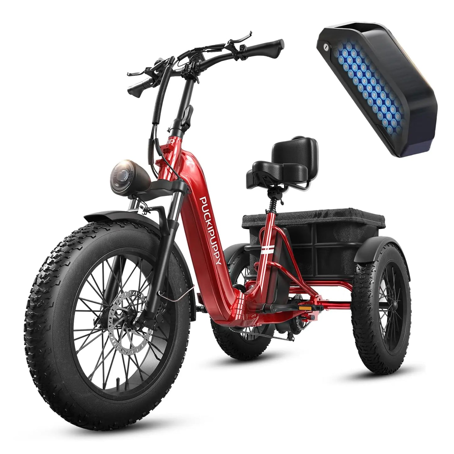 PUCKIPUPPY Husky Electric Trike 960W Peak Motor 60 Mile Range