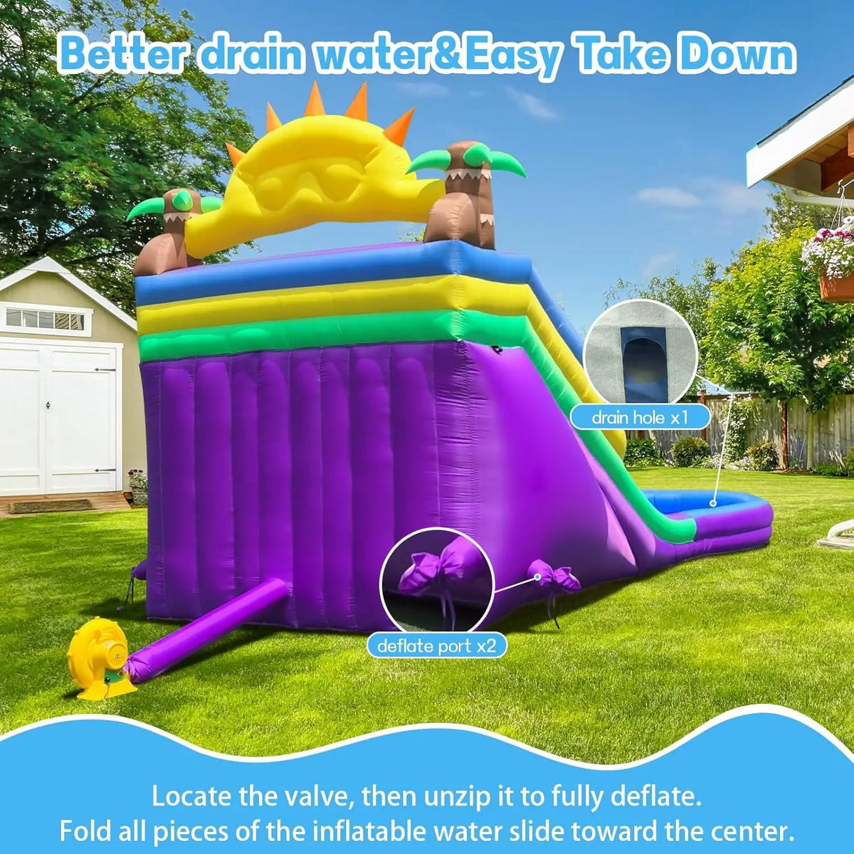 Inflatable Water Slide With Splash Pool For Backyard Parties