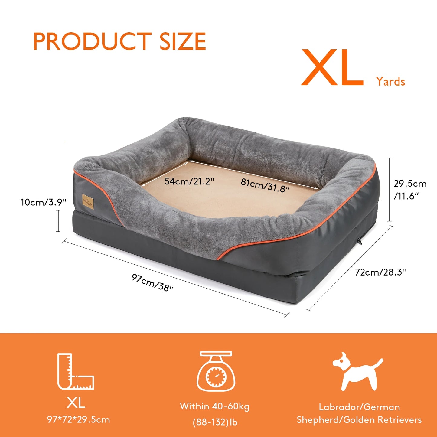 BINGOPAW Waterproof Anti Allergy Dog Bed With Removable Washable Cover