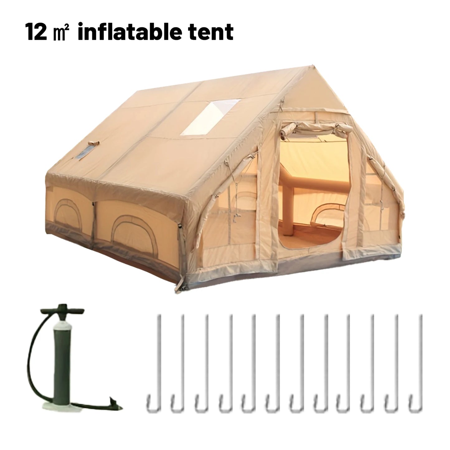 Pakicetus Inflatable Tents For Family Camping With Stove Plug