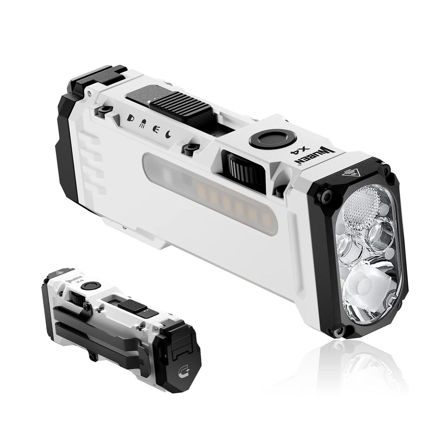 WUBEN X4 EDC Flat Flashlight with RGB Light, 1500 Lumens Mini Flashlight with Tactical Switch and Magnetic, IP68 Portable Pocket