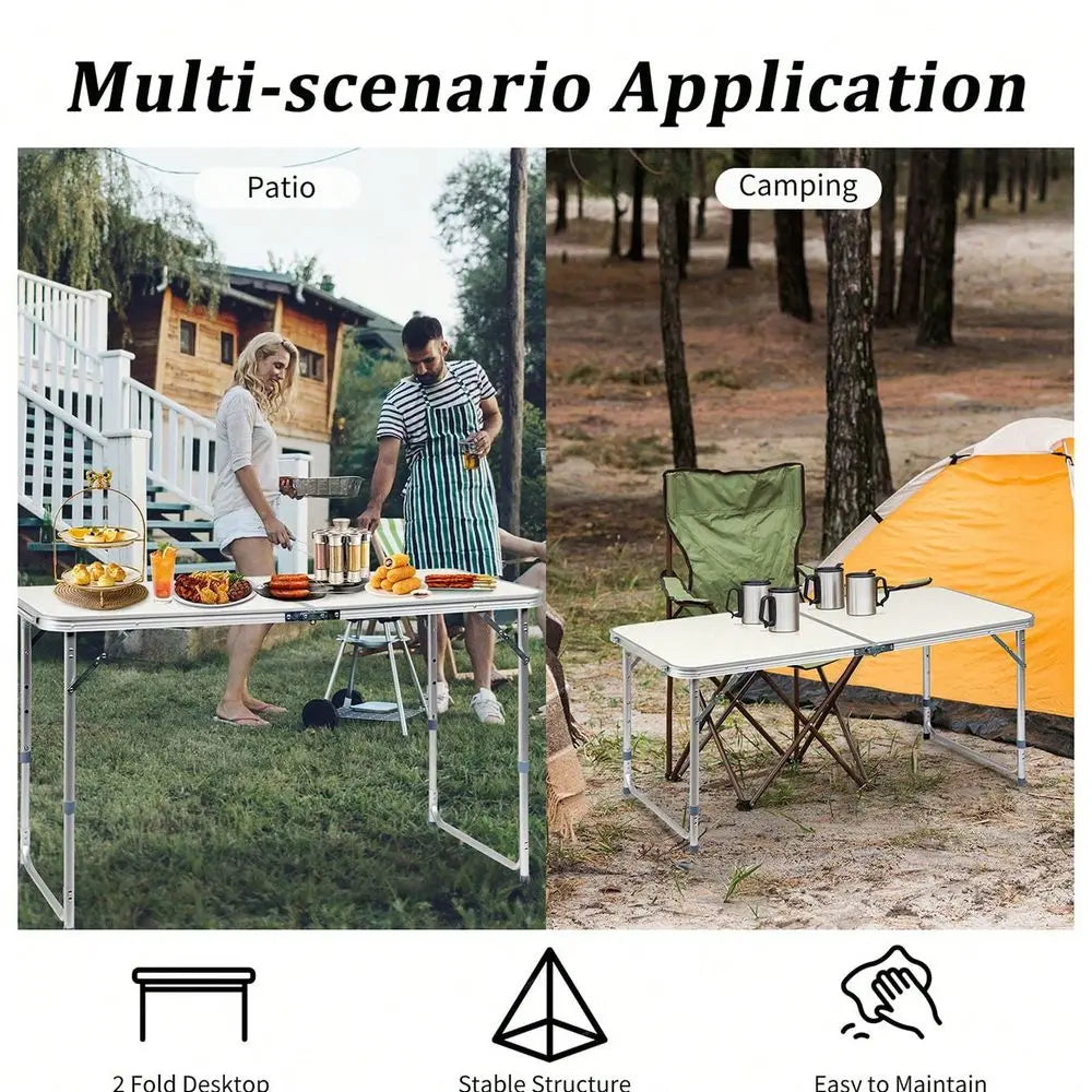 Outdoor Folding Aluminum Camping Table Lightweight Portable Picnic