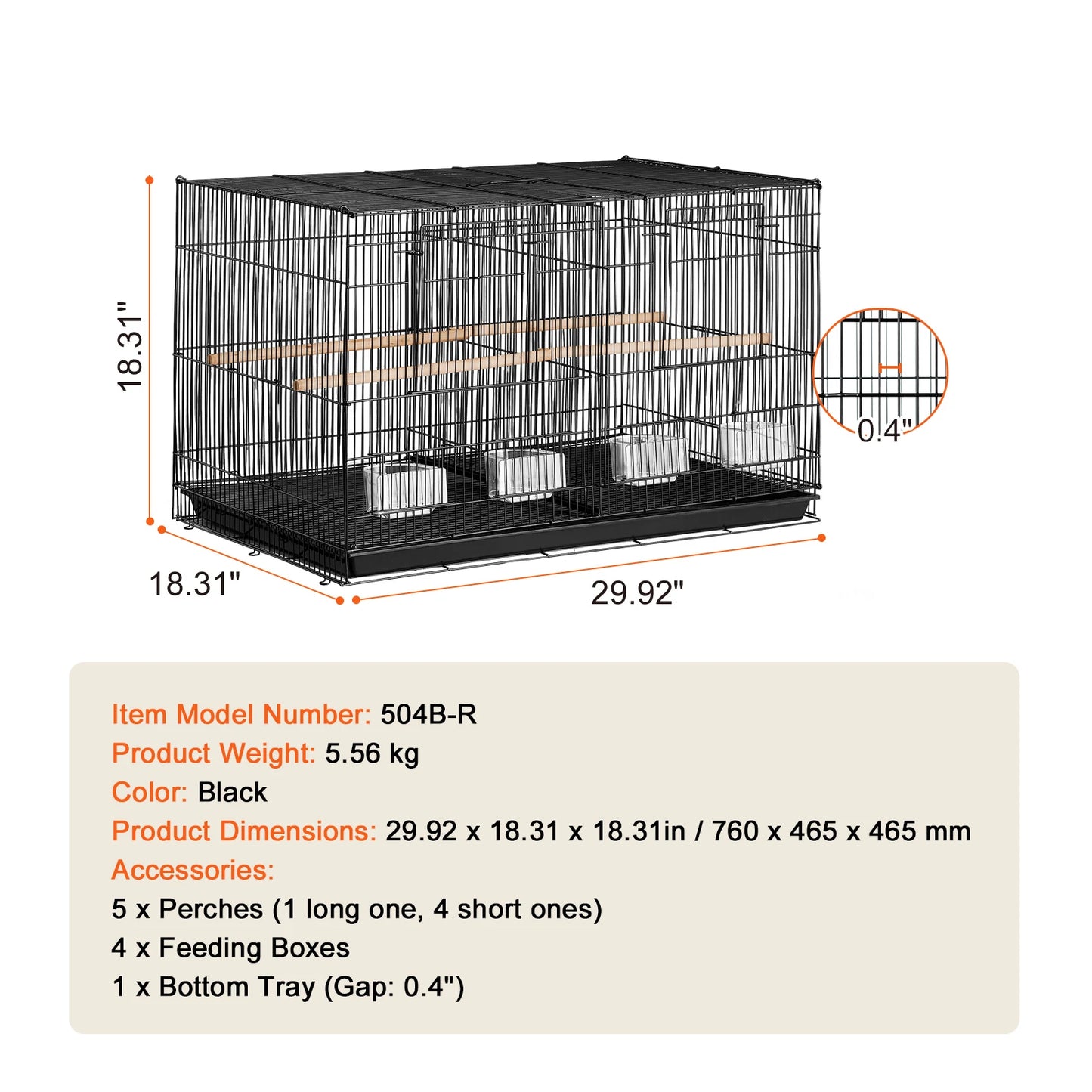 SucceBuy Flight Bird Cage With Divider, Stackable Travel Pet Cage