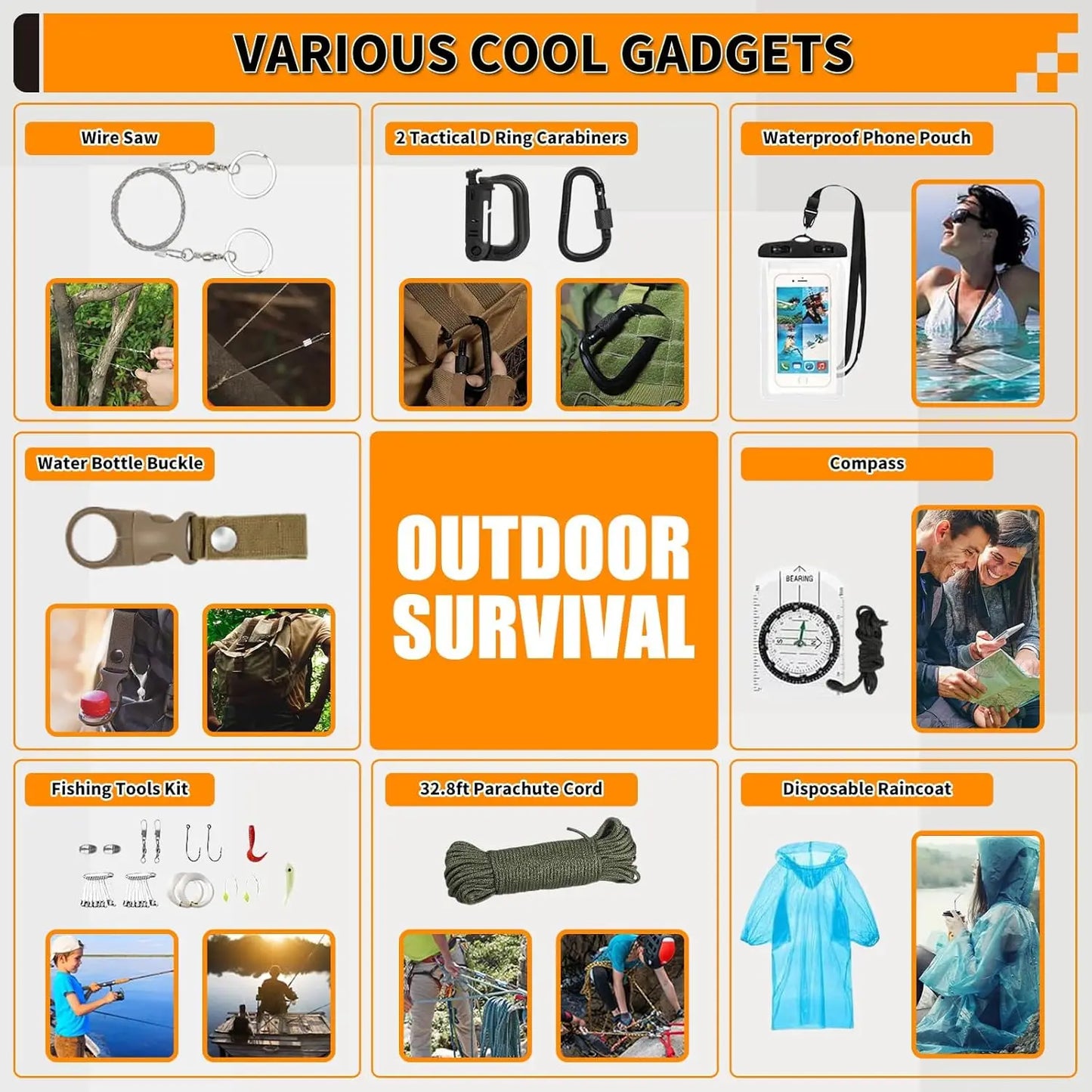 252-Piece Emergency Survival Kit With MOLLE Bag
