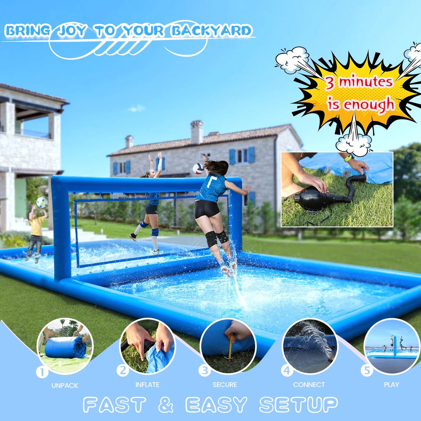 RTS Inflatable Volleyball Court Outdoor Water Sports Play Area