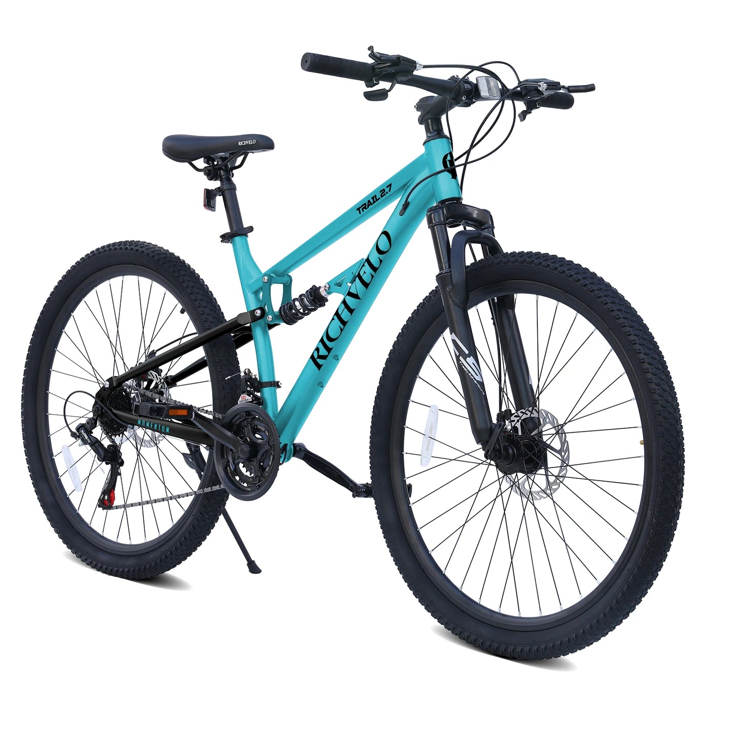 Ecarpat Full Suspension Mountain Bike 21 Speed Dual Disc Brake Steel Frame