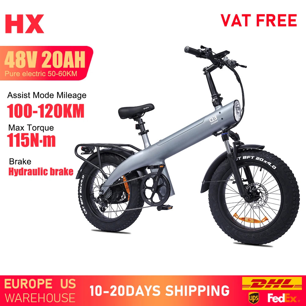 HX Q3 Electric Bike 48V 20Ah Fat Tire Mountain Ebike