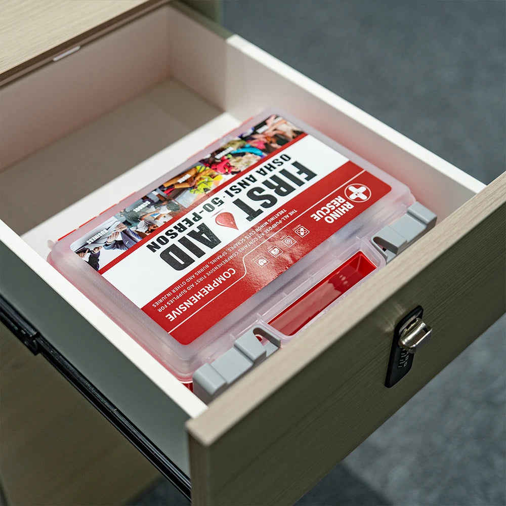Rhino Rescue Full-Feature First Aid Kit For Home Office Travel