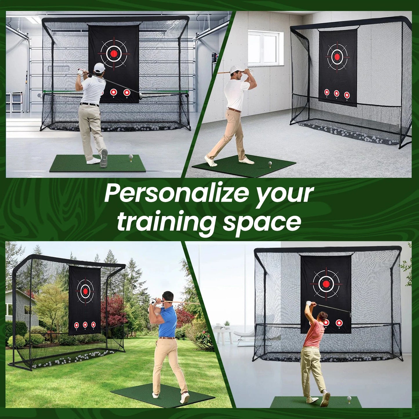 Golf Net, 10x7FT , Hitting Aid Nets for Backyard Driving Chipping Training Swing with Target Outdoor or Indoor– Gifts for Men/Dad/Him