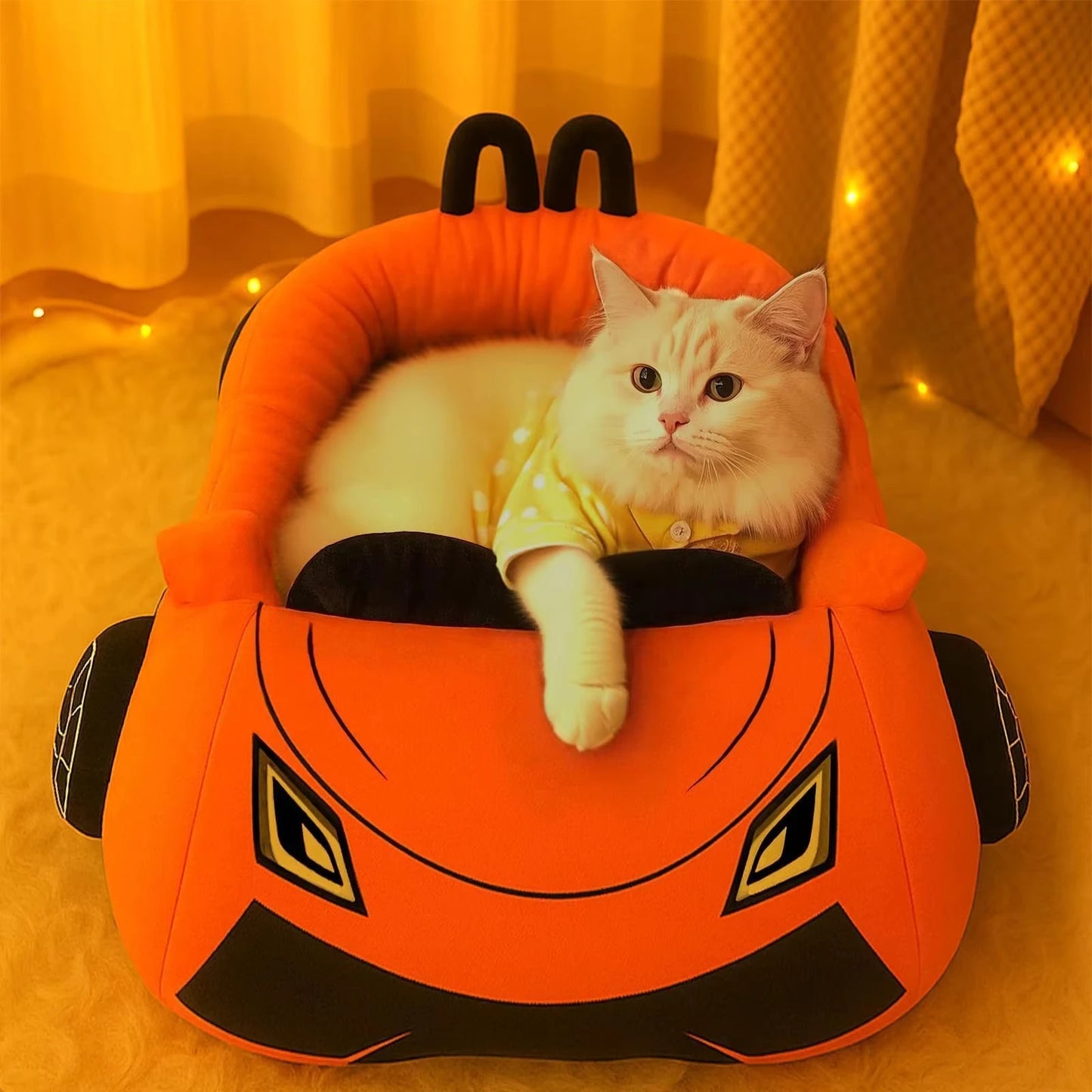 CWV Supercar Style Coral Fleece Comfortable Cat Bed