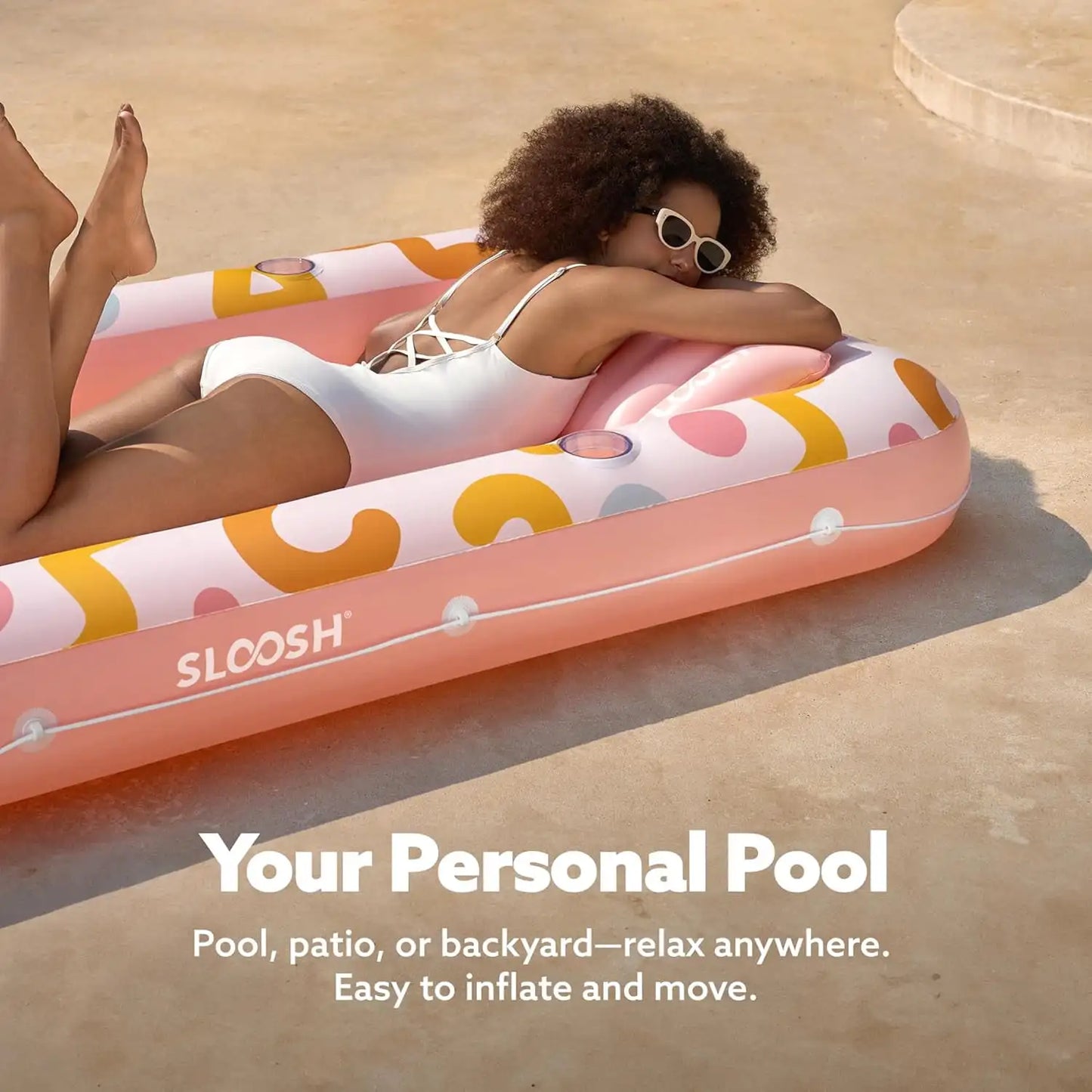 Inflatable Pool Lounger Float For Suntan Tub And Water Party