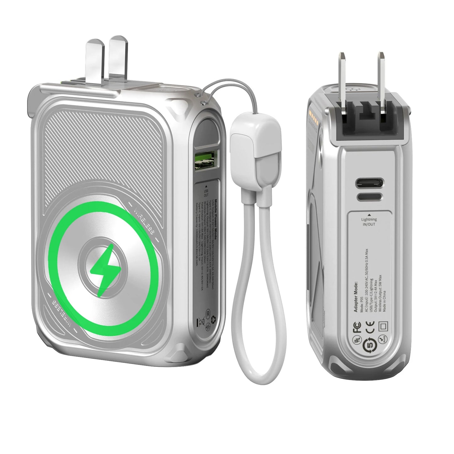 PRUNUS 22.5W Magnetic Wireless Power Bank With USB C