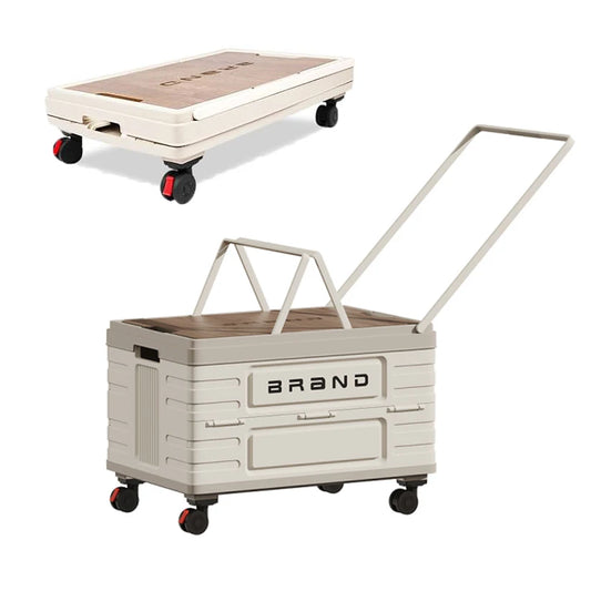 360 Degree Rotating Foldable Storage Cart Silent Wheels Mobile Organizer