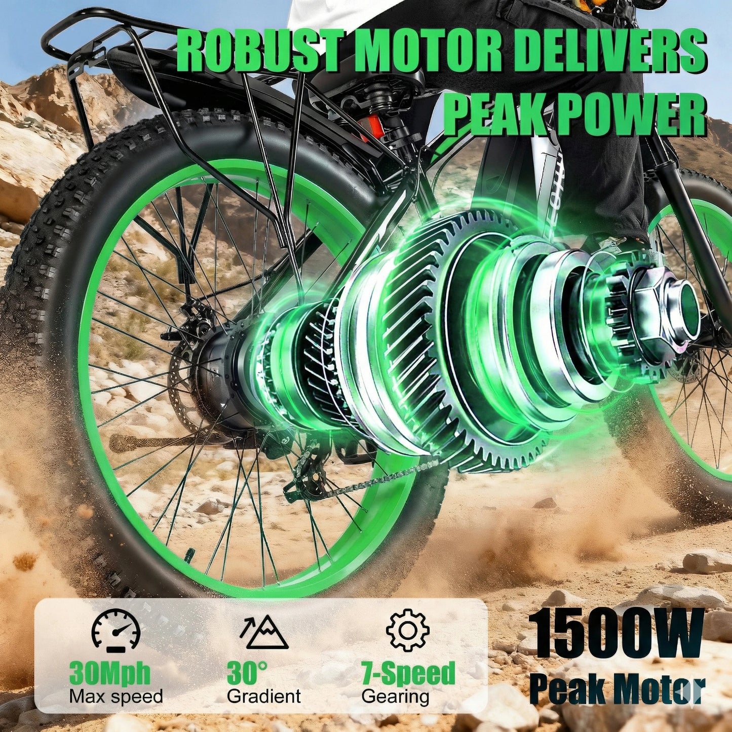 EOEOTWO Fat Tire Electric Bike 48V 20Ah Battery 1000W Motor Up To 30 MPH
