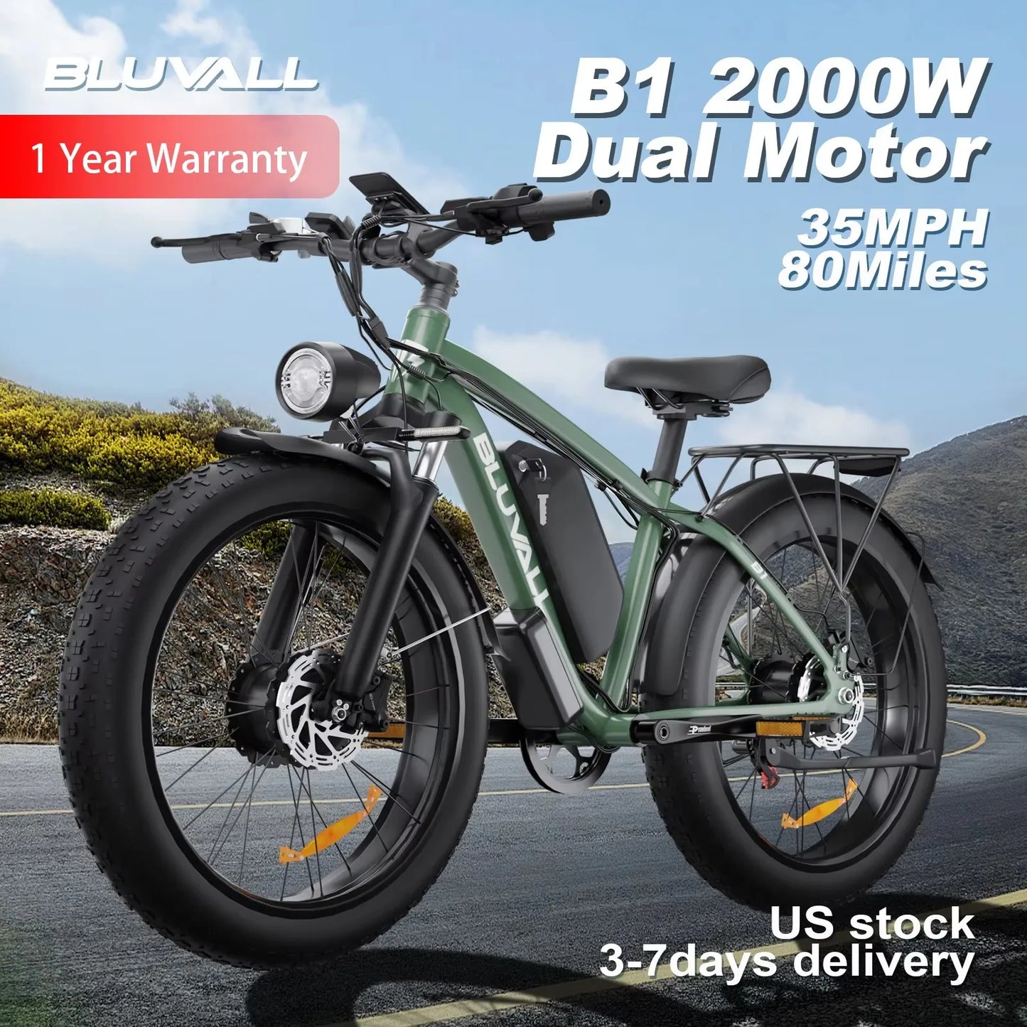 Moobelo M1 2000W Dual-Motor Fat Tire Electric Bicycle