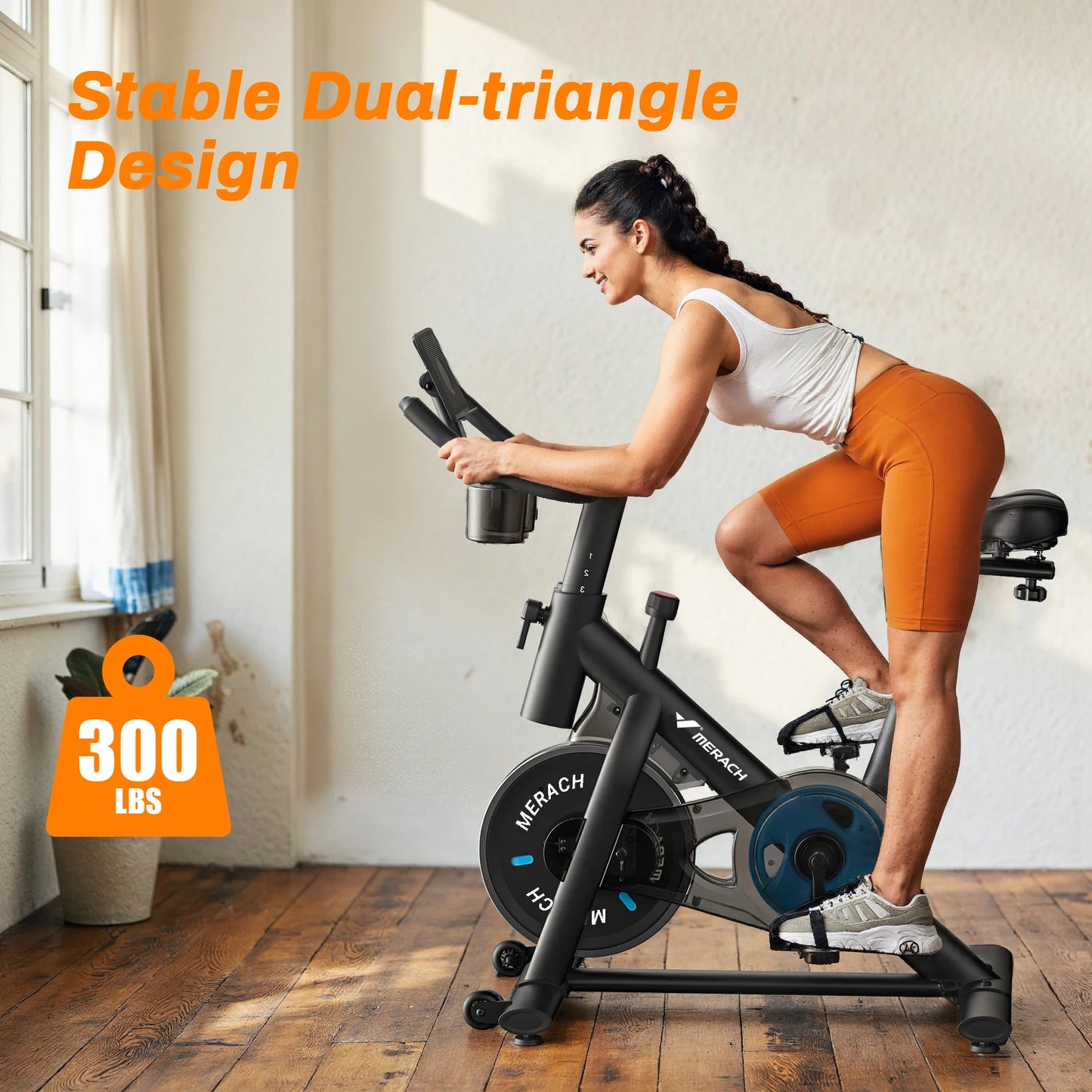 MERACH Indoor Exercise Bike With Low Noise Brake Pad
