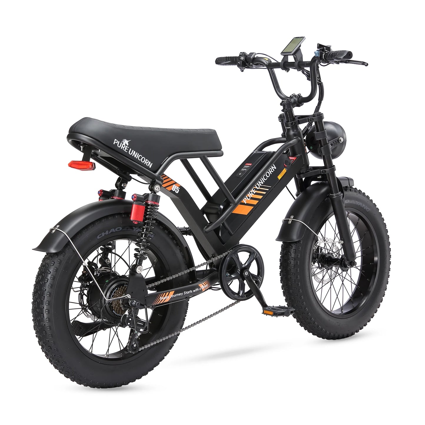 PURE UNICORN U5 1500W 20 Inch Fat Tire Adult Electric Bike 28MPH Ebike 48V 19.2Ah Mountain Hydraulic Brake Cheap Motorcycle Bike