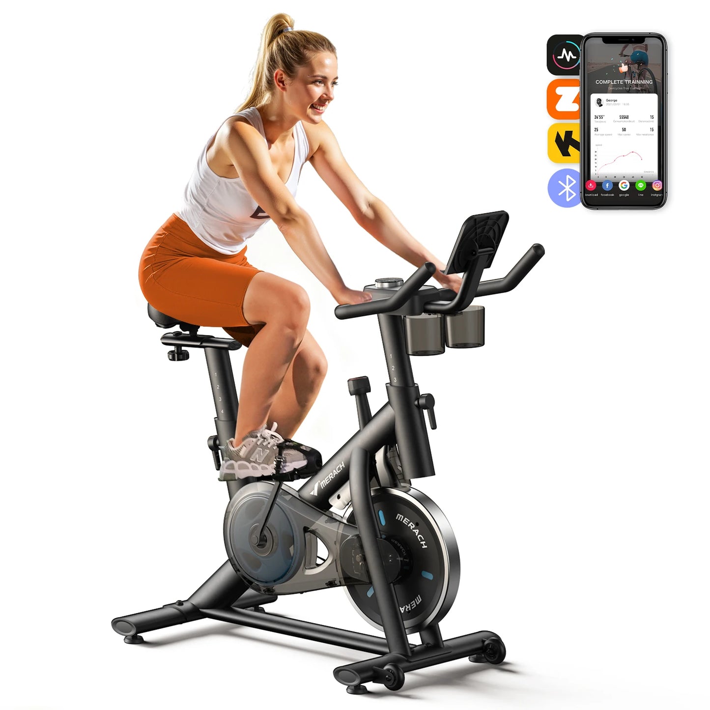 MERACH Indoor Exercise Bike With Low Noise Brake Pad