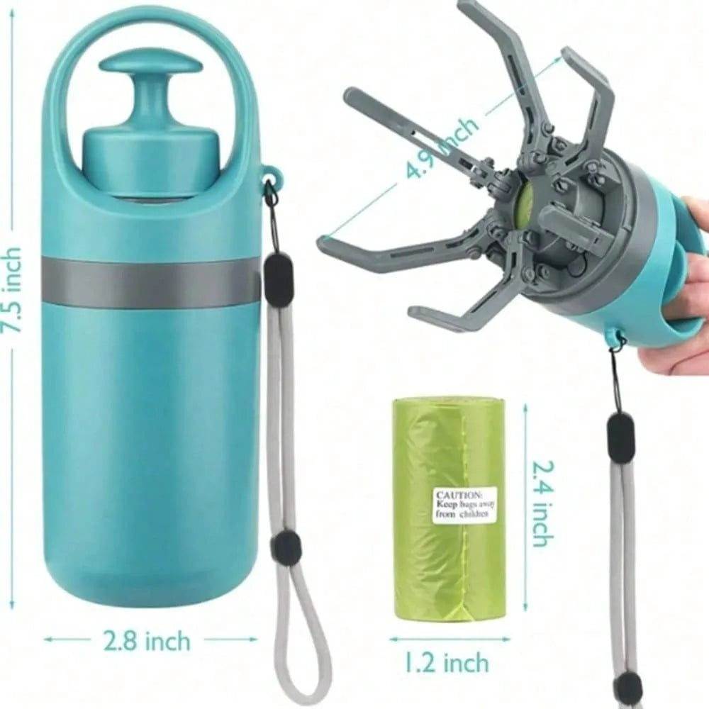 Portable Dog Pooper Scooper No Touch Claw Pickup With Bag