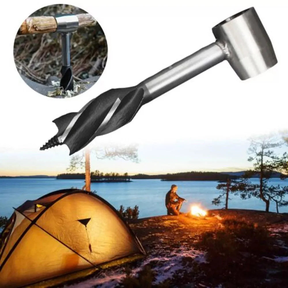 Manual Wood Auger Drill Wrench for Camping Bushcraft Survival Tool