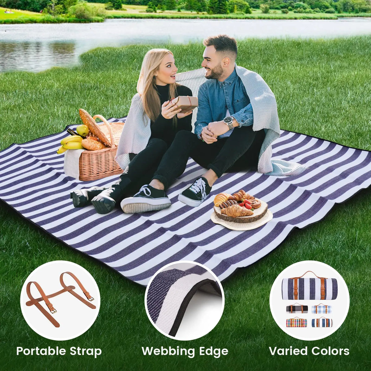 Waterproof Foldable Picnic Blanket for Beach, Camping, and Outdoor Use