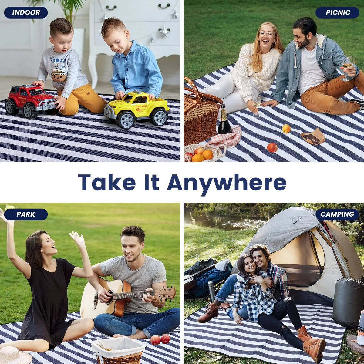 Waterproof Foldable Picnic Blanket for Beach, Camping, and Outdoor Use
