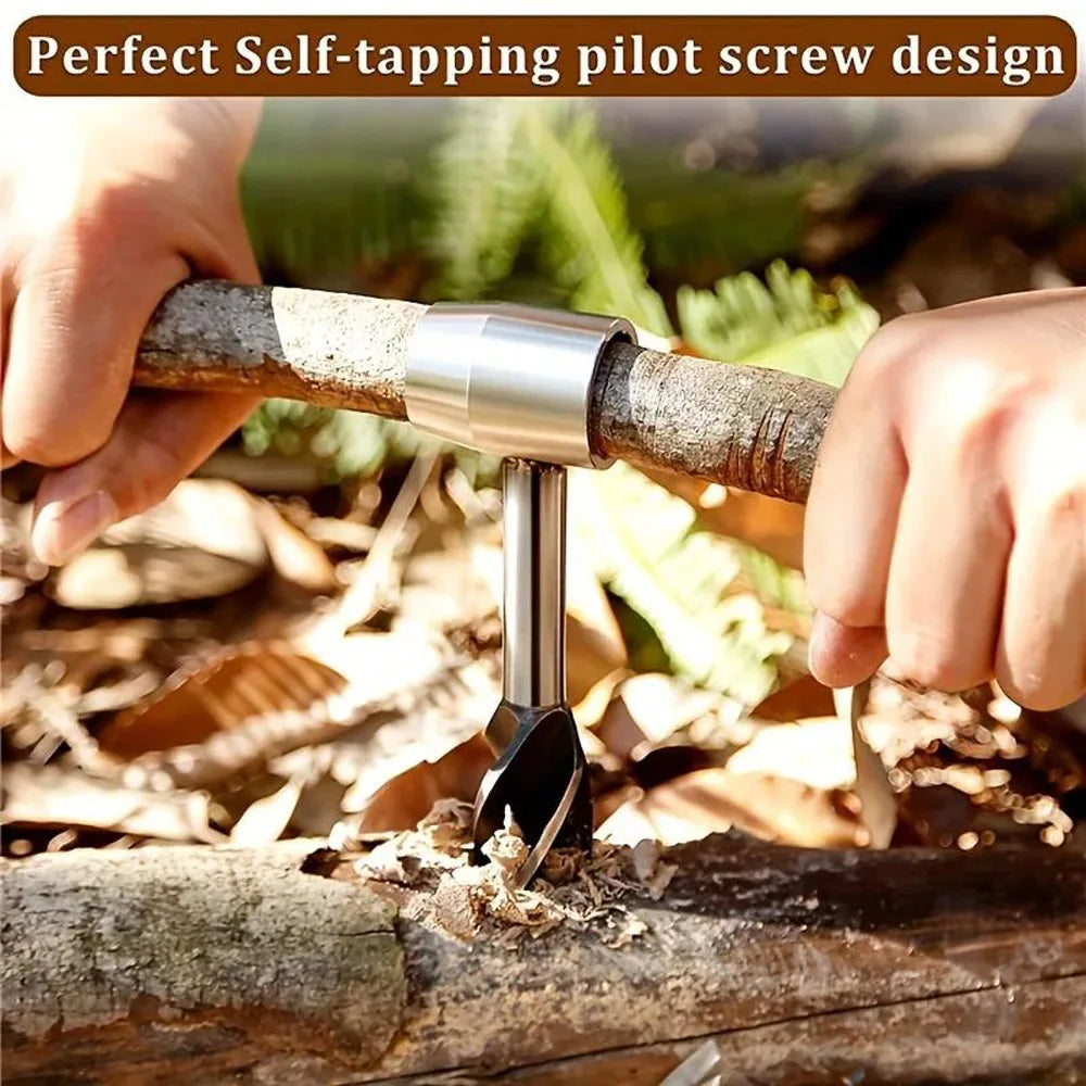 Manual Wood Auger Drill Wrench for Camping Bushcraft Survival Tool