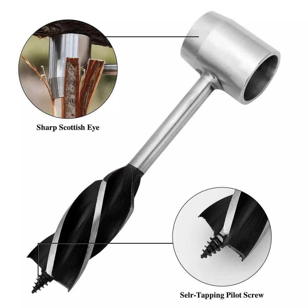 Manual Wood Auger Drill Wrench for Camping Bushcraft Survival Tool