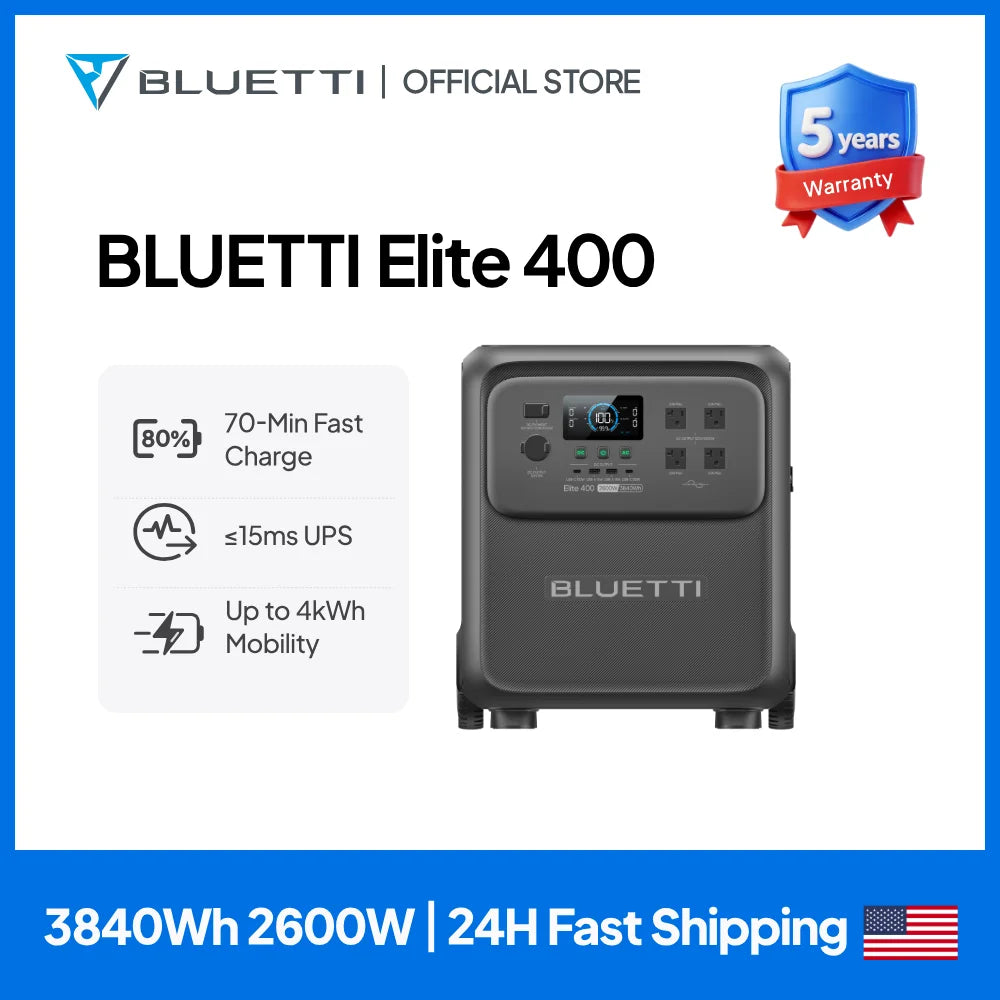 BLUETTI Elite 400 Portable Power Station 3840Wh High Capacity