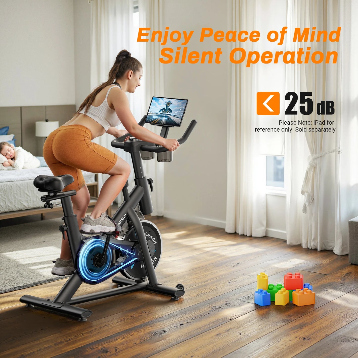 MERACH Indoor Exercise Bike With Low Noise Brake Pad