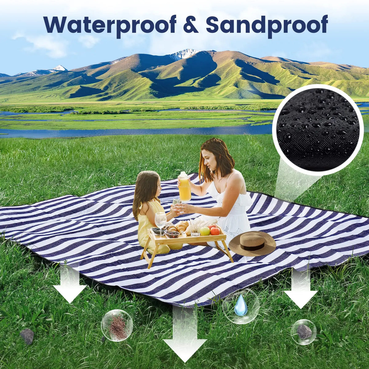 Waterproof Foldable Picnic Blanket for Beach, Camping, and Outdoor Use